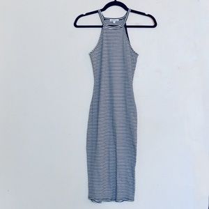 Charlotte Russe Halter Black & White Striped Dress